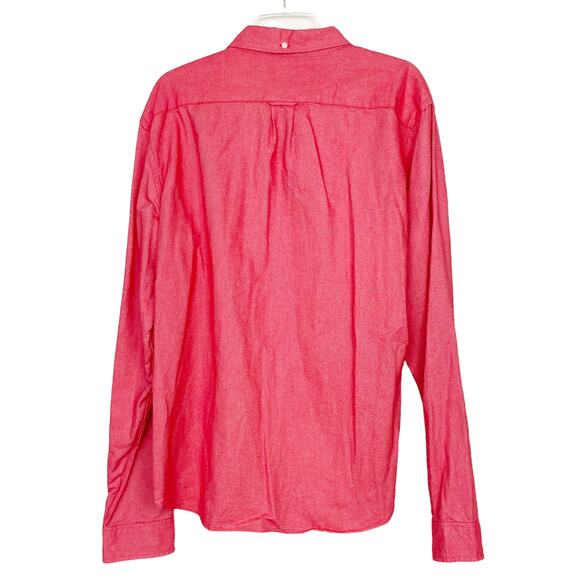 J. Crew Red Oxford Slim Fit Long Sleeve Button Down Sz XL - Picture 4 of 5